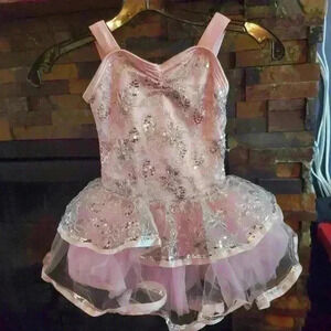 Pink and silver dance costume
